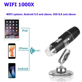 Mega Pikselių 1600X 8 LED Skaitmeninis Mikroskopas Tipas-C/Micro Android telefonas USB PC didinamasis stiklas Elektroninių Stereo USB Endoskopą C