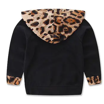 1-24m rudenį, pavasarį kūdikių mergaitės vaikų drabužių rinkinys Leopardas Spausdinti Tracksuit Viršuje + Kelnės Komplektai, vaikiška mergina drabužių geras