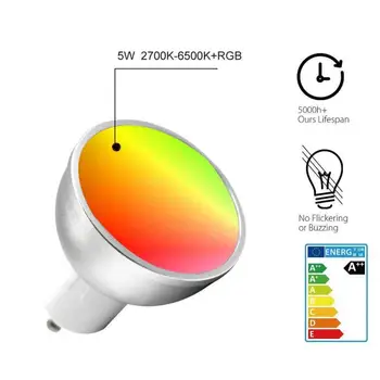 1-4pcs GU10 RGB+CW Smart Wifi LED Lemputė 5W infraraudonųjų SPINDULIŲ Nuotolinio Valdymo AC Dėmesio Atmosfera Šviesą 