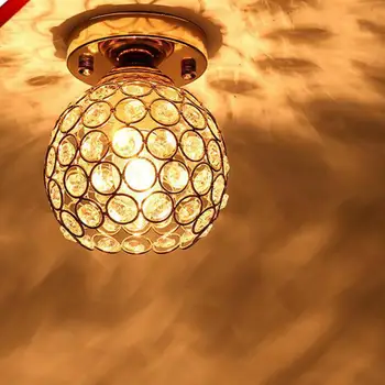 1 vnt Flush, Sumontuotų Lubų Apšvietimo Aukso Led Kristalų Kaustytomis Geležies Lubų Lempa Žibintai Prieškambario, Miegamojo Veranda šviesos šviestuvas