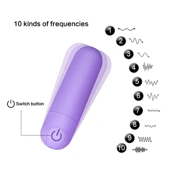 10 Greičio Vibratorius Kulka USB įkrovimo G-taško Dildo Massager Mini Vibratorius Stiprios Vibracijos Analinis Kaištis Dildo Sekso Žaislai Moterims