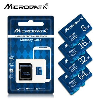 10 klasė Realias galimybes SDHC/SDXC Micro SD kortelę 64GB 32GB 16GB 8GB Atminties Korteles TF kortelę už telefoną, tabletės su sd adapteriu paketas 9390