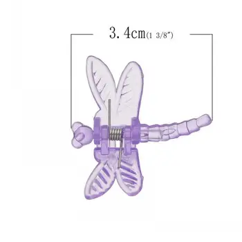 100 Vnt. Plastikinių Plaukų Letena Įrašus Dragonfly Mišrios Spalvos Pakabukai Girl Vaikų 3.6 cm x 3.4 cm 11718