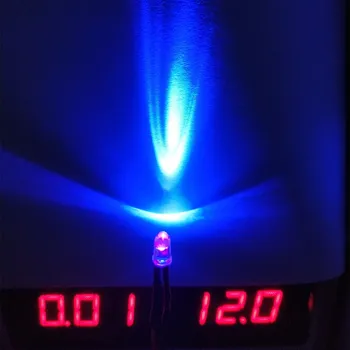 100VNT 3mm, 5mm Flash Blink LED Diod 12V 20cm iš Anksto sujungtas, Balta Raudona Žalia Mėlyna Geltona UV RGB Lempa, Šviesos Diodų, iš Anksto lituojamas