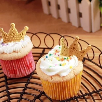 100vnt/daug Aukso Princess Crown Tortas Topper Džiaugtis Šalies Cupcake Susitvarko Vestuvių, Gimtadienio Dekoracijas Priedai 5070