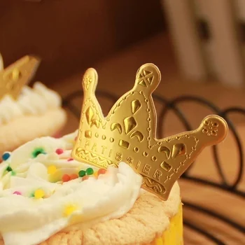 100vnt/daug Aukso Princess Crown Tortas Topper Džiaugtis Šalies Cupcake Susitvarko Vestuvių, Gimtadienio Dekoracijas Priedai