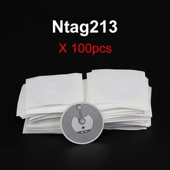 100vnt Ntag216 NFC Tags 13.56 MHz ISO14443A NFC Lipdukas NTAG213 25mm Visi NFC Telefoną Galima Lipnias Etiketes 10/50pcs RDA Žetono