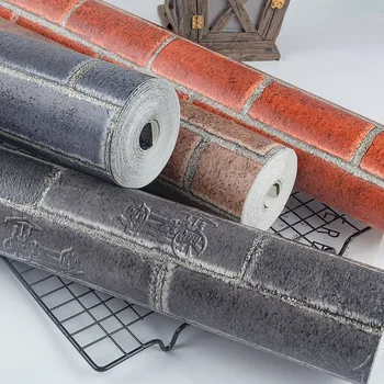 10M 3D Kinijos Retro Modeliavimas Plytų Tapetai Raudona Plytų Mėlyna Plytų Raudona Plytų Senovinių Plytų Plytų Sienos Fone Popieriaus