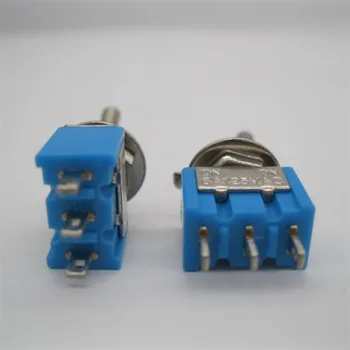 10pc/DAUG Blue Mini Jungiklis MTS-102 3-Pin SPDT APIE-6A 125VAC Miniatiūriniai Jungiklis, Jungikliai+10vnt Vandeniui Bžūp