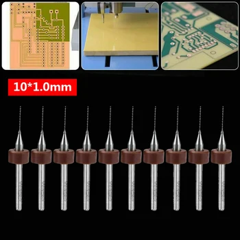 10vnt 1,0 mm Kokybės Karbido Micro PCB Grąžtai Papuošalai CNC Priemonė PC Plastiko Plokščių Medienos apdirbimo Prekes