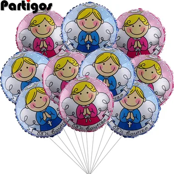 10vnt 18inch baby shower balionas folija Helio balionas star širdies balionas kūdikių Berniukų, Mergaičių angelas naujagimių šalis dekoro 1 metų gimimo