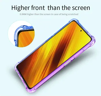 10vnt/daug 2020 Naują Telefoną Atveju Xiaomi Poco X3 X2 F2Pro Mi 10Ultra Gradientas Spalvinga Minkšta Aišku, Padengti Redmi 9 9A 9C 10X 5G 4841