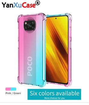 10vnt/daug 2020 Naują Telefoną Atveju Xiaomi Poco X3 X2 F2Pro Mi 10Ultra Gradientas Spalvinga Minkšta Aišku, Padengti Redmi 9 9A 9C 10X 5G