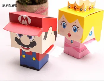10vnt/daug animacinių filmų Super Marie Bros princesė Nuotaka ir Jaunikis vestuvių nori Mario saldainių dėžutė vestuvių dovanos