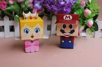 10vnt/daug animacinių filmų Super Marie Bros princesė Nuotaka ir Jaunikis vestuvių nori Mario saldainių dėžutė vestuvių dovanos