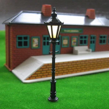 10vnt LED Lempos, Stulpas, Gatvių Apšvietimas, Modelis Geležinkelio Maketas Parke Žibintų Gatvės apšvietimo 3V 1:75 OO Masto