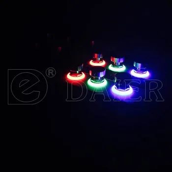 10VNT PBS-24-302-N2 bi-spalvotos LED 3PDT apšviestas mėlyna gitara pedalu jungiklis