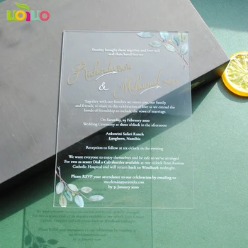 10vnt per daug custom white spausdinimo Skaidrus akrilo kortele Europos stiliaus Vestuvių Pakvietimo gėlių 5733