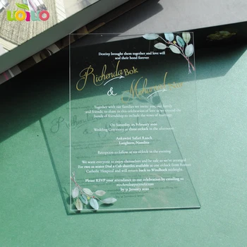 10vnt per daug custom white spausdinimo Skaidrus akrilo kortele Europos stiliaus Vestuvių Pakvietimo gėlių