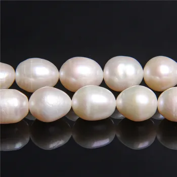 11-12mm Natūralių Gėlavandenių Perlų Nereguliarus Ryžių Formos, Karoliukai, Papuošalai Priėmimo 