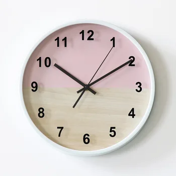 12-colių Kūrybos Paprastas Laikrodis Rausvos spalvos, Apvalus Sieninis Laikrodis Modernus Dizainas, Virtuvės, Miegamojo Studijų Išjungti Dekoratyvinis Kvarcinis Laikrodis