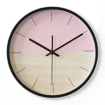 12-colių Kūrybos Paprastas Laikrodis Rausvos spalvos, Apvalus Sieninis Laikrodis Modernus Dizainas, Virtuvės, Miegamojo Studijų Išjungti Dekoratyvinis Kvarcinis Laikrodis