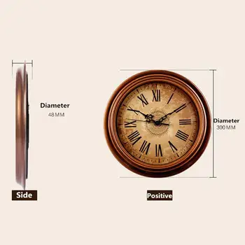 12-colių Silent Ne-Tiksi Turas Sieniniai Laikrodžiai,Dekoratyvinis Vintage Stiliaus romėnišką Laikrodis,Namų Virtuvė/svetainė/Miegamasis (Antakių 2430