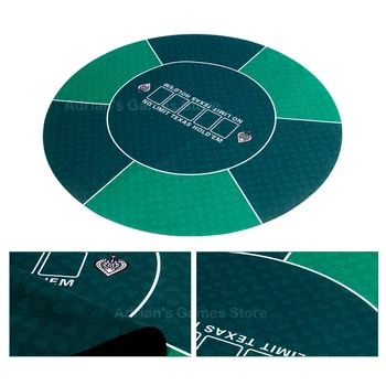 120cm Texas Hold ' em Pokerio staltiesė Gumos Pokerio Kilimėlis Apskritojo Stalo Matinis 3mm stalo Žaidimas Audiniu Maketai