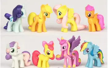 12pcs/set Mano Mažai Pony Vaivorykštė Brūkšnys Mielas Žaislų Arklys Modelis Vaikams Gimtadienio Dovana Karšto Pardavimo