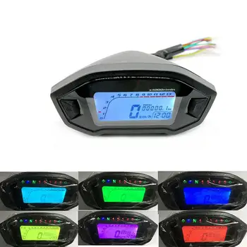 12V Motociklo LCD Skaitmeninis Indikatorius rodo Spidometras, Motociklų Spalvų Šviesą vandeniui Ridos Velocimetro Moto Universalios