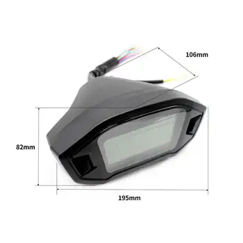 12V Motociklo LCD Skaitmeninis Indikatorius rodo Spidometras, Motociklų Spalvų Šviesą vandeniui Ridos Velocimetro Moto Universalios