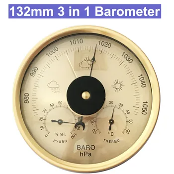 132mm Analoginis Barometras Termometras su Drėgmėmačiu 3 1. Oro Stotis Temperatūros, Drėgmės, Atmosferos Slėgio Matuoklis Stebėti