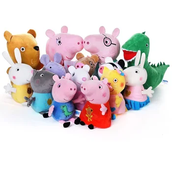 14pcs/rinkinys, Originali Peppa Pig 8 draugas suzy rebacca Zoe saldainiai Danny Pedro Emily Richard Pliušinis Žaislas Vaikams, žaislas, Lėlė 19-30cm