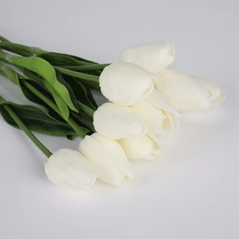 15 Gabalas Grožio Paspauskite Gėlių Tulpių Dirbtinių Gėlių Puokštė Netikrą Gėlių Nuotakos Puokštė Gėlių Dekoracija Vestuvių