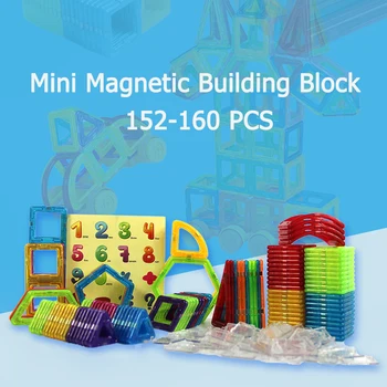152-160Pcs Mini Magnetinio Dizaineris Plastiko Magnetas Statyba Blokai, Statyba Nustatyti Modelio kūrimą Žaislai, Edukaciniai Žaislai Vaikams Dovanų 30652