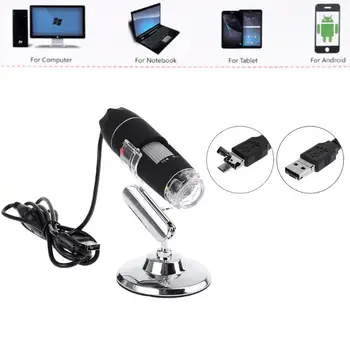1600X Kamera 8LED OTG Endoskopą USB Skaitmeninis Mikroskopas Didinimas su Stovu