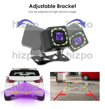 170 laipsnių sukimosi Vandeniui 12 LED Naktinio Matymo Auto Parkavimo Atbuline Kamera Universalus suderinama visiems automobiliams