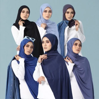 180 * 85cm vientisos spalvos modalinis skaros ir apsiaustas hijab šalikas minkštas ruožas musulmonų moterys skarelė ilgai hijabs foulard femme turbaną