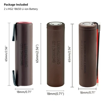 18650-HG2 Didelio Nutekėjimo 3.7 V 3000mAh, Li-ion Baterija 20A LED Žibintuvėlis 2vnt Didelio Nutekėjimo 3.7 V Įkrovimo 18650 Baterija