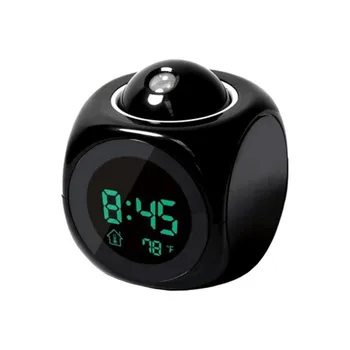 1pc Laikrodis-Žadintuvas Su Projekciniai, LCD Balso Pranešimą Laikrodis Šviesos Daugiafunkcinis Ekranas LED Projection Alarm Clock Skaitmeninių Namų