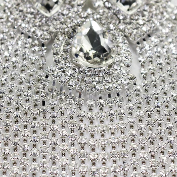 2 vnt Zawalcowany Diamond vandens lašelius ir Dizaino Pleistrai Kristalų Pakraštyje Kutas Cirkonio Peties Emblemos Sagės Moterų Suknelė Aplikacijos