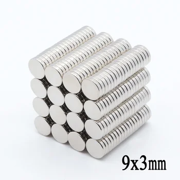 200 Vienetų 9x3 mm Stiprus ndfeb NdFeB Magnetas Neodimio N35 Magnetinių Medžiagų, 9*3 mm