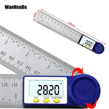 200mm Skaitmeninis Matlankis Inclinometer Goniometer Lygio Matavimo Priemonė Elektroninių Kampo Indikatorius Nerūdijančio Plieno Kampas Valdovas 5863