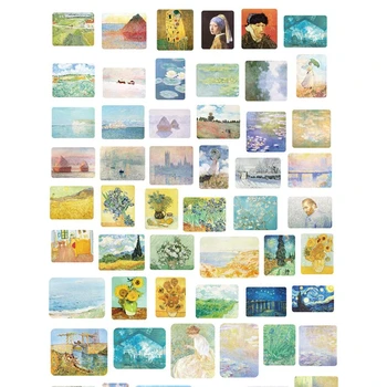 200Pcs/Pak Van Gogh Žvaigždėtas Dangus Dekoratyviniai Lipdukai Scrapbooking Klijuoti Etiketės Dienoraštis Raštinės reikmenys Albumas, Lipdukas
