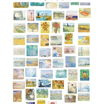 200Pcs/Pak Van Gogh Žvaigždėtas Dangus Dekoratyviniai Lipdukai Scrapbooking Klijuoti Etiketės Dienoraštis Raštinės reikmenys Albumas, Lipdukas