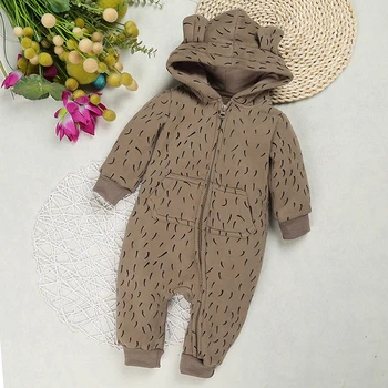 2018 kūdikių outwear kostiumas mielas gyvūnų triušis modelis romper vientisas jumpsuit gobtuvu storio bamblys baby berniukas ir mergaitė žiemos drabužių