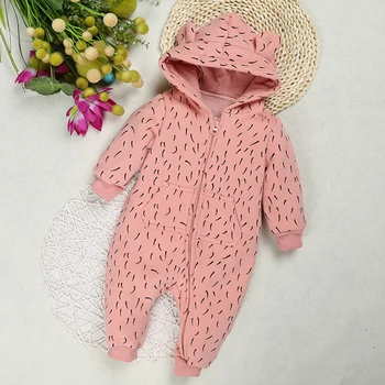 2018 kūdikių outwear kostiumas mielas gyvūnų triušis modelis romper vientisas jumpsuit gobtuvu storio bamblys baby berniukas ir mergaitė žiemos drabužių