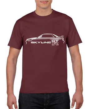 2019 Automobilių Skyline Gtr T-Shirt Logotipas Ant Priekinės Drift Car Nutolimas medvilnės Hip-Hop Marškinėliai Vyrams Vyrams Medvilnės T Shirts
