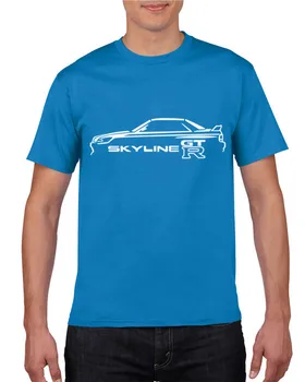 2019 Automobilių Skyline Gtr T-Shirt Logotipas Ant Priekinės Drift Car Nutolimas medvilnės Hip-Hop Marškinėliai Vyrams Vyrams Medvilnės T Shirts