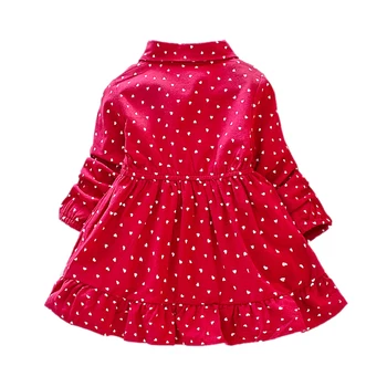 2019 Mergaičių Drabužius Rudenį Naujų Vaikų Clohting Dot Spausdinti Mada Vaikams Princesė Dress Kūdikių Mergaitės Suknelė